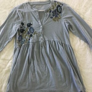 Edie Bauer Three Quarter Inch Sleeve Floral Top